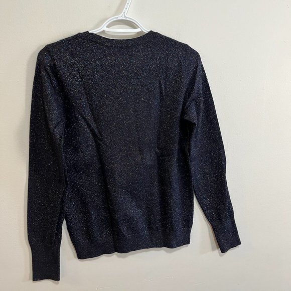 HALOGEN Women's Crew Neck Long Sleeves Sweater Sparkly - Picture 2 of 5